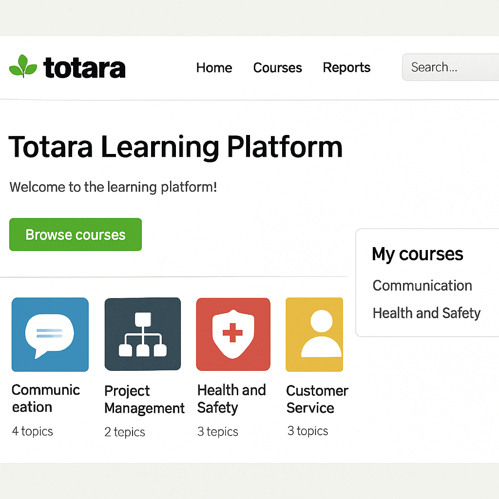 Totara dashboard
